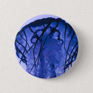 Badge Rond 5 Cm Méduses sur le bleu