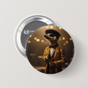 Badge Rond 5 Cm Meerkat Sinatra,