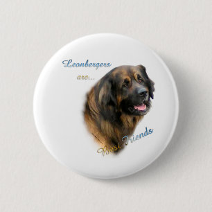 Badge Rond 5 Cm Meilleur ami 2 de Leonberger - bouton