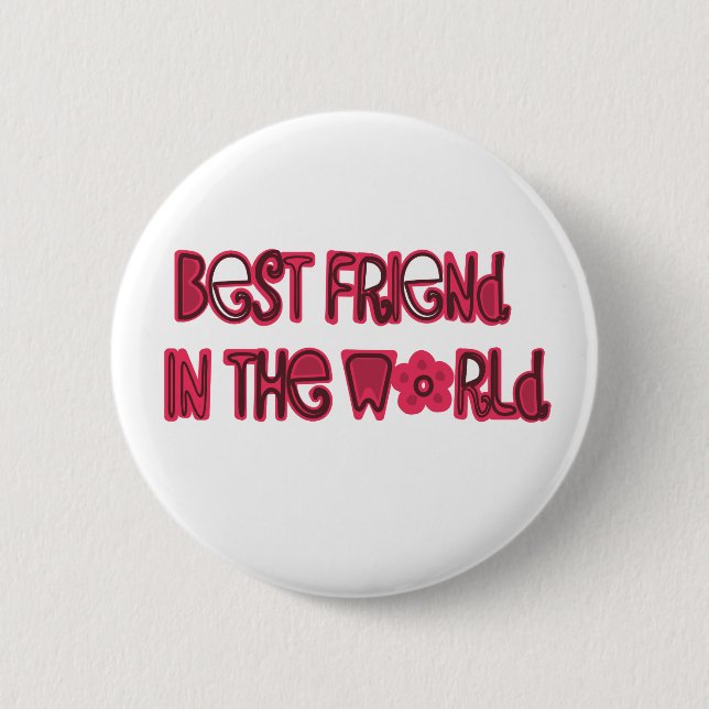 Badge Rond 5 Cm meilleur ami dans le monde (Devant)