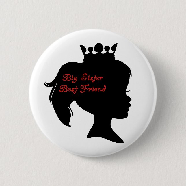Badge Rond 5 Cm Meilleur ami de princesse grande soeur (Devant)