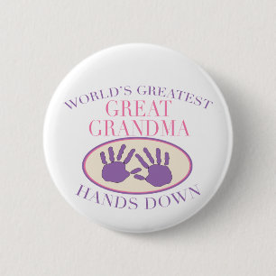 Badge Rond 5 Cm Meilleur Arrière Grand-Mère Haut la Main T-shirt