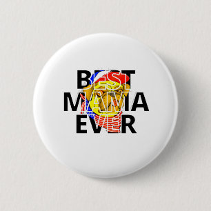 Badge Rond 5 Cm Meilleur Carlin Cheeky Maman jamais dans le monde