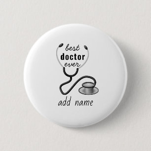 Badge Rond 5 Cm Meilleur Médecin Personnalisé Merci Médecin