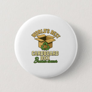 Badge Rond 5 Cm Meilleur Monde Boîtier de carton Downer Funny Eco