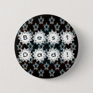 Badge Rond 5 Cm Meilleur papa avec les étoiles de néon
