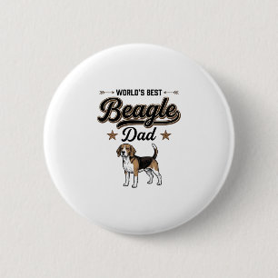 Badge Rond 5 Cm Meilleur Papa Beagle du Monde Chien Vintage