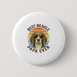 Badge Rond 5 Cm Meilleur Papa Beagle Vintage Design de T-shirt pou
