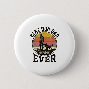 Badge Rond 5 Cm Meilleur Papa Chien Conception Vectorielle Vintage