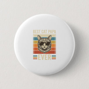 Badge Rond 5 Cm Meilleur Papa de Chat Vintage Conception de T-shir