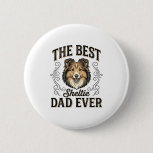 Badge Rond 5 Cm Meilleur papa de Sheltie vintage conception de ama