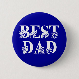Badge Rond 5 Cm Meilleur papa, Drapeau White Text