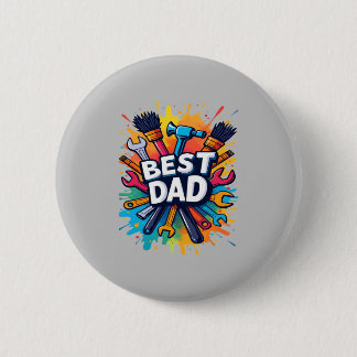 Badge Rond 5 Cm Meilleur papa jamais - Outils colorés Conception p