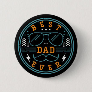 Badge Rond 5 Cm Meilleur papa Jamais Vintage Fête des pères rétro 
