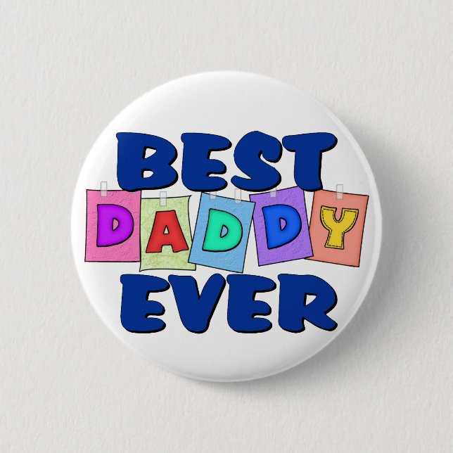 Badge Rond 5 Cm Meilleur papa mignon JAMAIS (Devant)