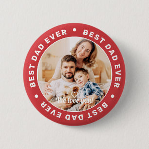 Badge Rond 5 Cm Meilleur Papa Simple Moderne Photo Personnalisée