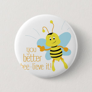 Badge Rond 5 Cm Meilleure Abeille-Lieve il