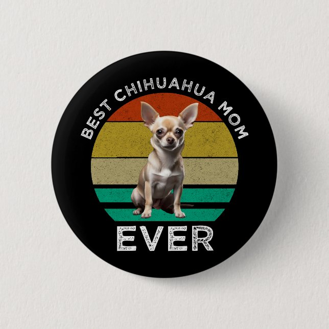 Badge Rond 5 Cm Meilleure maman chihuahua jamais (Devant)