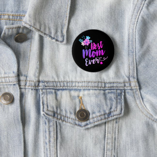 Badge Rond 5 Cm Meilleure maman du monde floral