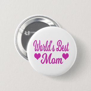 Badge Rond 5 Cm Meilleure Maman du Monde Rose