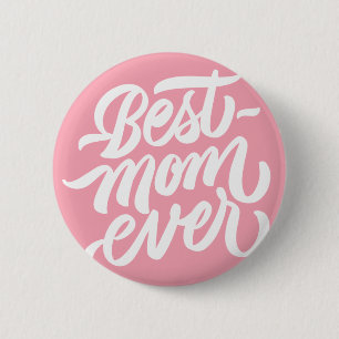 Badge Rond 5 Cm Meilleure maman jamais manuscrite Typographie de s