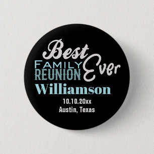 Badge Rond 5 Cm Meilleure réunion de famille jamais Monogramme