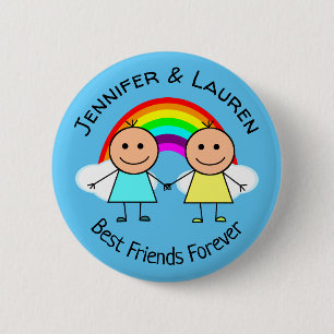 Badge Rond 5 Cm Meilleurs Amis Pour Toujours Personnalisé