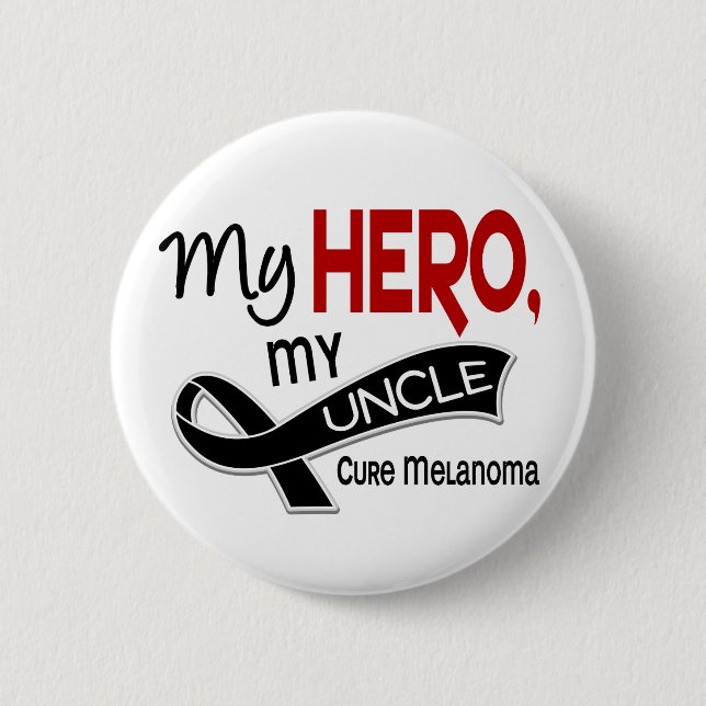 Badge Rond 5 Cm Mélanome MON HÉROS MON ONCLE 42 (Devant)