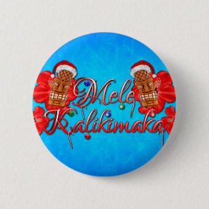 Badge Rond 5 Cm Mele Kalikimaka Tiki