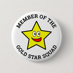 Badge Rond 5 Cm Membre Gold Star Squad