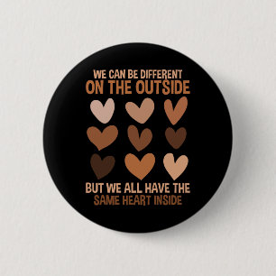 Badge Rond 5 Cm Même cœur à l'intérieur de la diversité Amour Unit