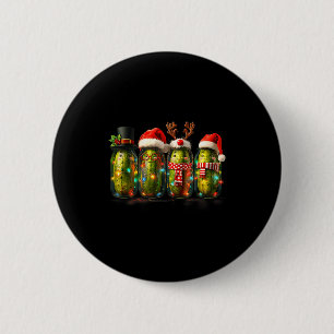 Badge Rond 5 Cm Mème de pot de Ckle festif Lumières de Noël Chapea