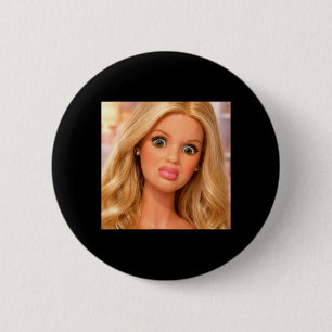 Badge Rond 5 Cm Mème de visage de poupée drôle sarcastique hilaran
