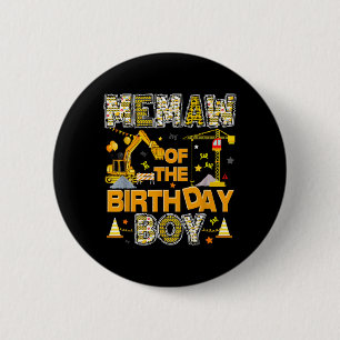 Badge Rond 5 Cm Mémé du travailleur du bâtiment qui fête son anniv