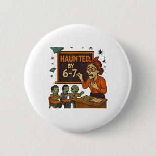 Badge Rond 5 Cm Mème hanté 67 Six Sept 6-7 Blague drôle d'Internet