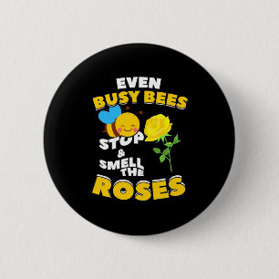 Badge Rond 5 Cm Même les abeilles occupées