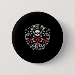 Badge Rond 5 Cm Memento Mori, Amor Fati, Stoïque Citation Philosop