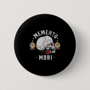 Badge Rond 5 Cm Memento Mori Crâne Vintage _ Philosophie stoïque