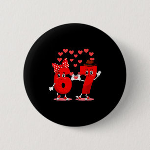 Badge Rond 5 Cm Memes 6 Et 7 Six Sept Mignons Amour Saint-Valentin