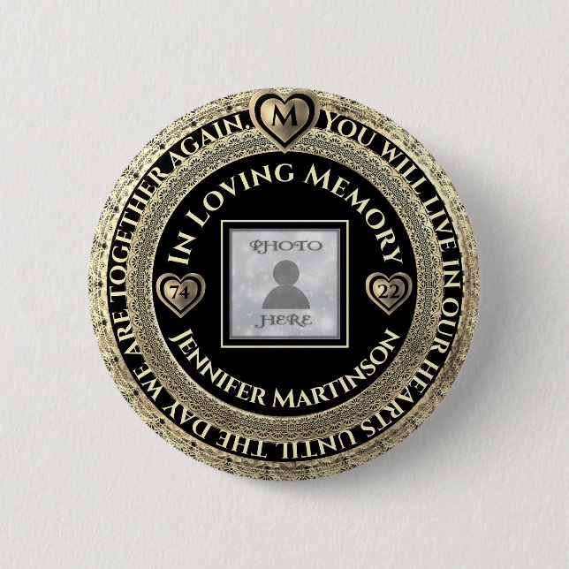 Badge Rond 5 Cm Mémoire d'amour commémorative (Devant)