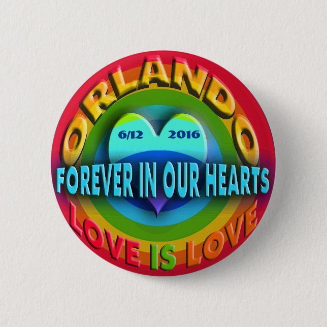 Badge Rond 5 Cm Mémorial d'Orlando (Devant)