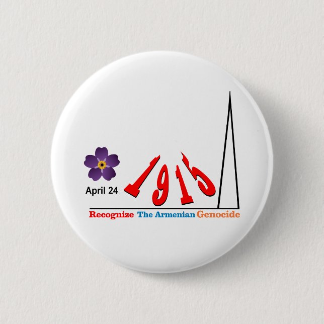 Badge Rond 5 Cm Mémorial du génocide (Devant)