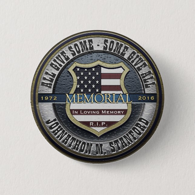 Badge Rond 5 Cm Mémorial du policier (Devant)