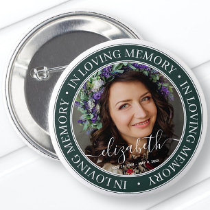 Badge Rond 5 Cm Mémorial en mémoire d'amour Élégante photo cla