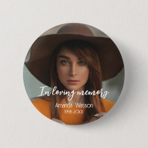 Badge Rond 5 Cm Mémorial en souvenir Hommage Funérailles