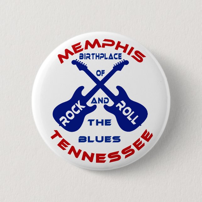 Badge Rond 5 Cm Memphis, Tennessee (Devant)