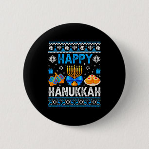 Badge Rond 5 Cm Menorah de Hanoukka dreidel Pyjama dégueulasse de