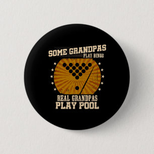 Badge Rond 5 Cm Mens Billiards Grand-Père Chemise - Real Grandpas 