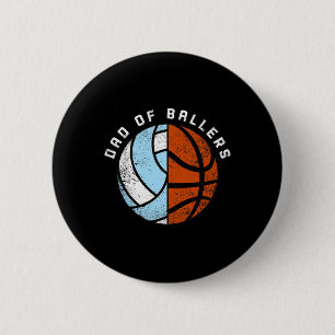 Badge Rond 5 Cm Mens Papa De Byllers Fun Bysketbyll Volleybyll Pap
