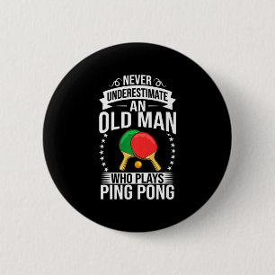 Badge Rond 5 Cm Mens Ping Pong Table Tennis Player Balls Paddle Ga
